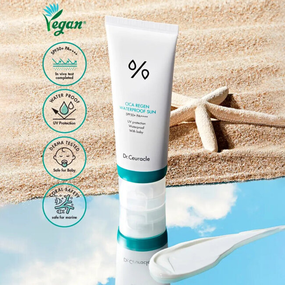 Dr. Ceuracle Cica Regen Vegan Sun SPF 50+ PA++++ 100ml - Солнцезащитный веганский крем с центеллой - фото №3